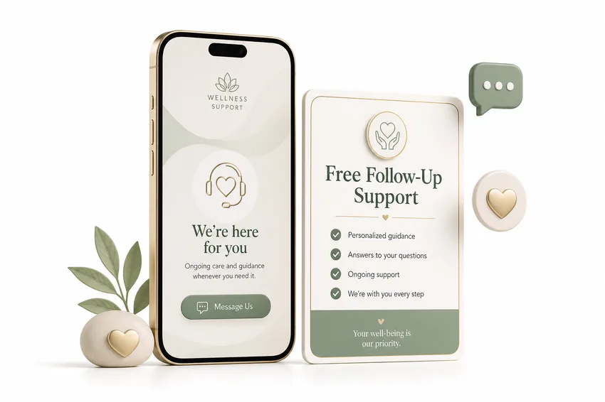 Free Follow-Up Support mockup